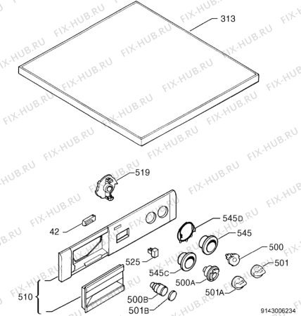 Взрыв-схема стиральной машины Zanussi FLS1002V - Схема узла Command panel 037